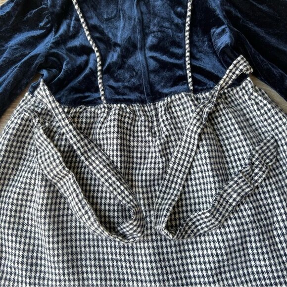 Vintage Boleiloy From Japan Velvet Plaid Ruffles Dress - Picture 15 of 15